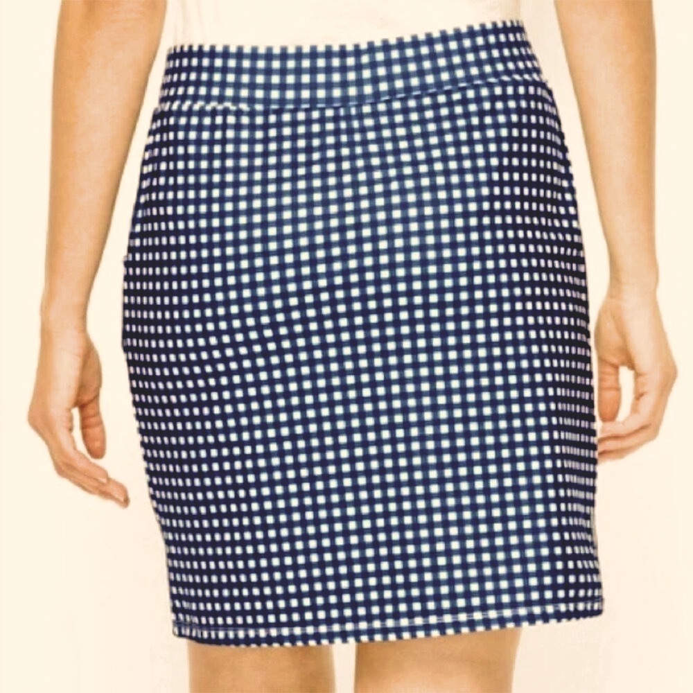 T by Talbots “On The Move” Wrap Skort Gingham Plaid Athleisure UPF 50+ Sz L - Picture 2 of 11